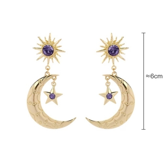 Star, Sun and Moon Earrings Star Earrings Celestia - Picture 5 of 5